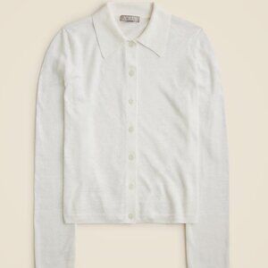 J. Crew Collared button-up sweater in linen Size XS